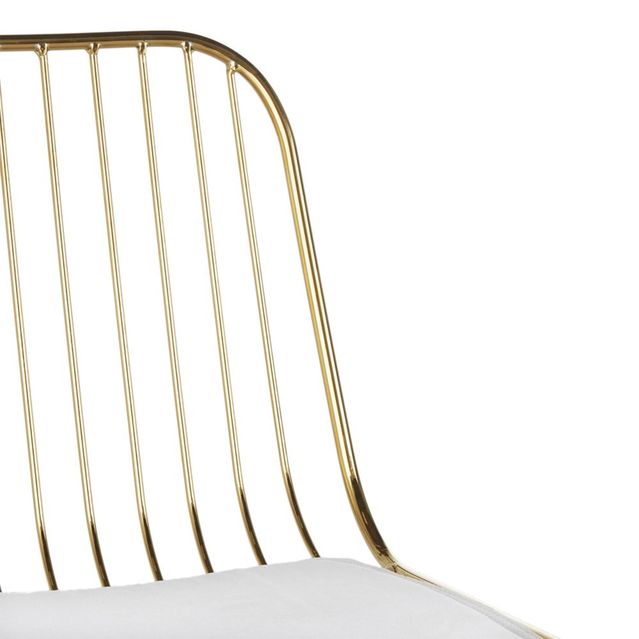 HUPPY - Chaise pour îlot central en métal doré et blanche H65