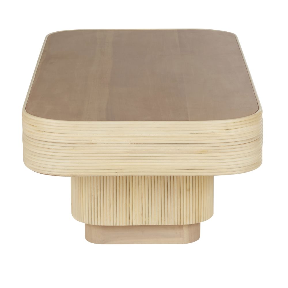 Table basse Viro, structure élégante en bois de mahogany et calamus, Dakar Sénégal