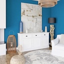 NEWPORT - Buffet 3 portes 3 tiroirs blanc