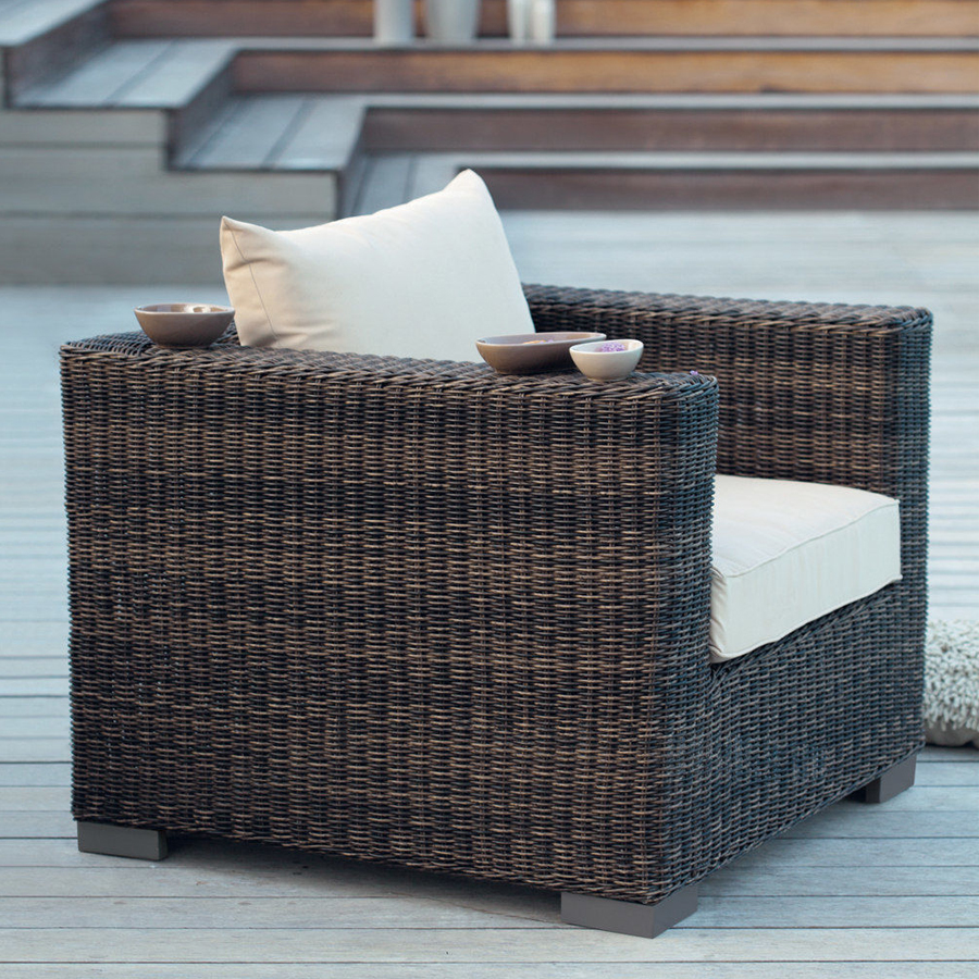 BALI - Fauteuil de jardin en résine brun nuancé