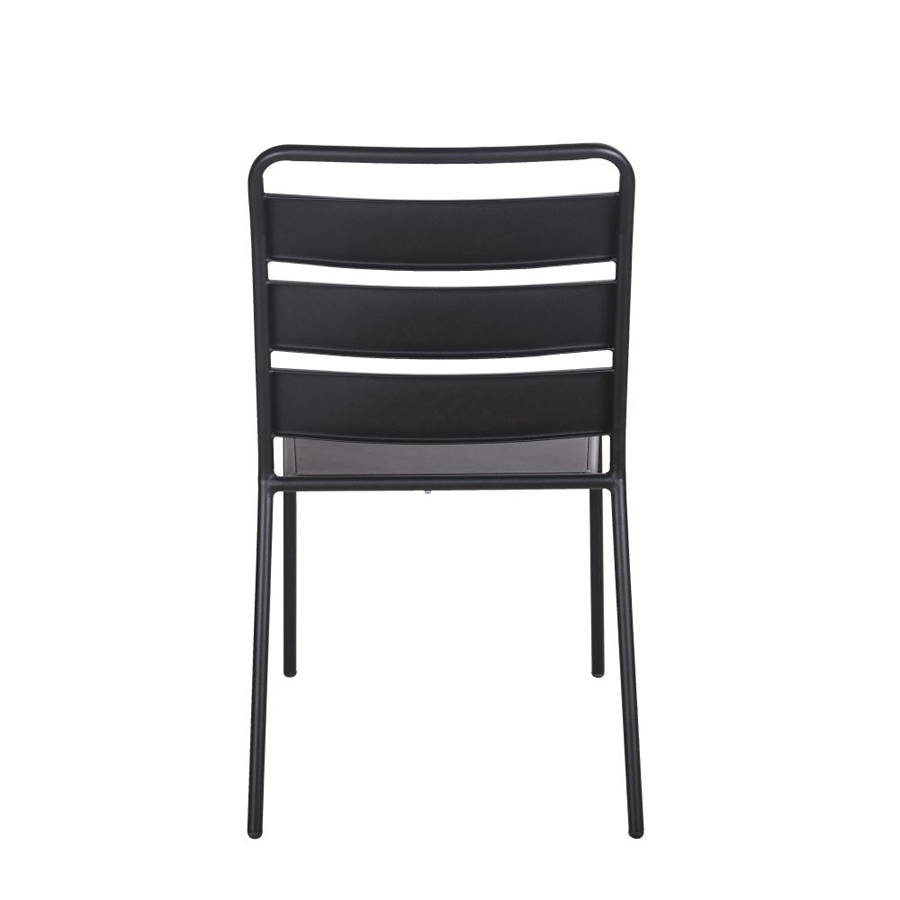 Dos de la chaise de jardin Belle ville en métal noir