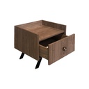 Table de chevet AREZKI, 1 tiroir pratique et structure en bois noyer, Dakar Sénégal