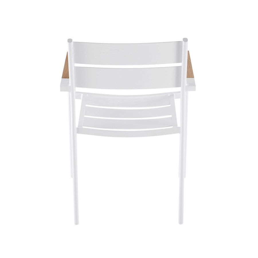 Fauteuil à dîner de jardin Guam, vue arrière - aluminium blanc, Dakar, Sénégal