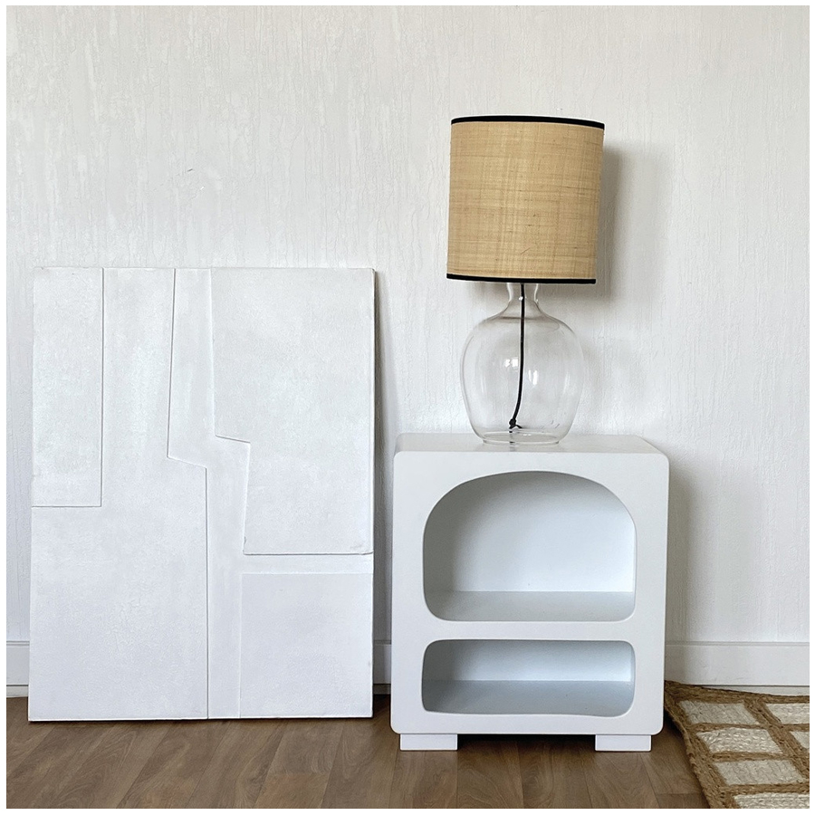 Chevet en bois troglodyte blanc 45X30X50 cm