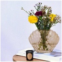 Vase COKI en verre beige, décoration raffinée et contemporaine, Dakar Sénégal