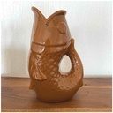 POISSON - Vase décoratif marron en céramique, grand format, Dakar Sénégal