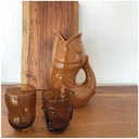Vase POISSON, céramique marron, style élégant et artistique, Dakar Sénégal
