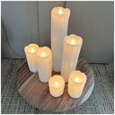 PILIERS FONDUE - Bougies LED cire naturelle Ø5,5cm (à piles)