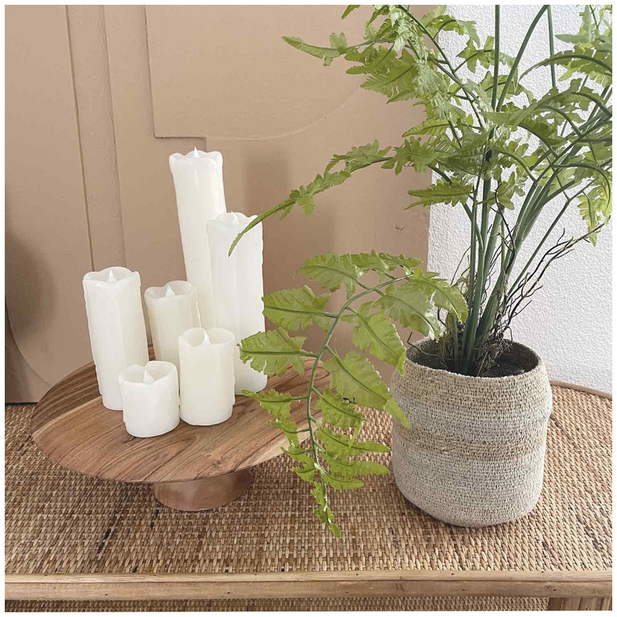 PILIERS FONDUE - Bougies LED cire naturelle Ø5,5cm (à piles)