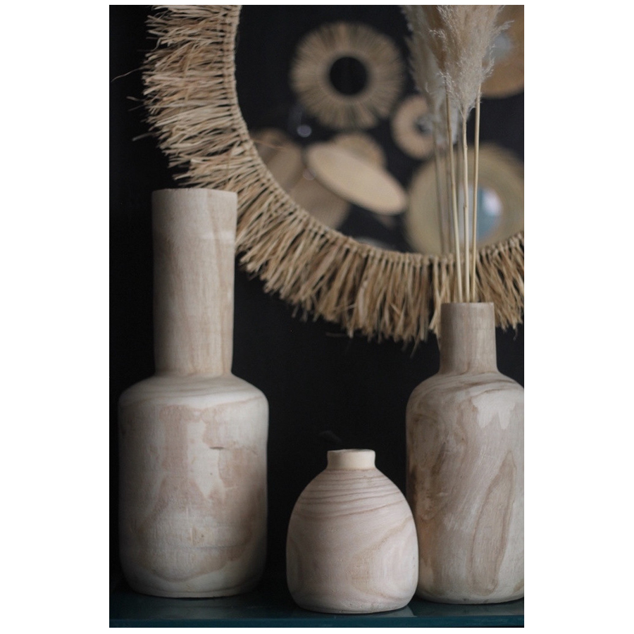 AYA - Vase en bois naturel 18xH40cm