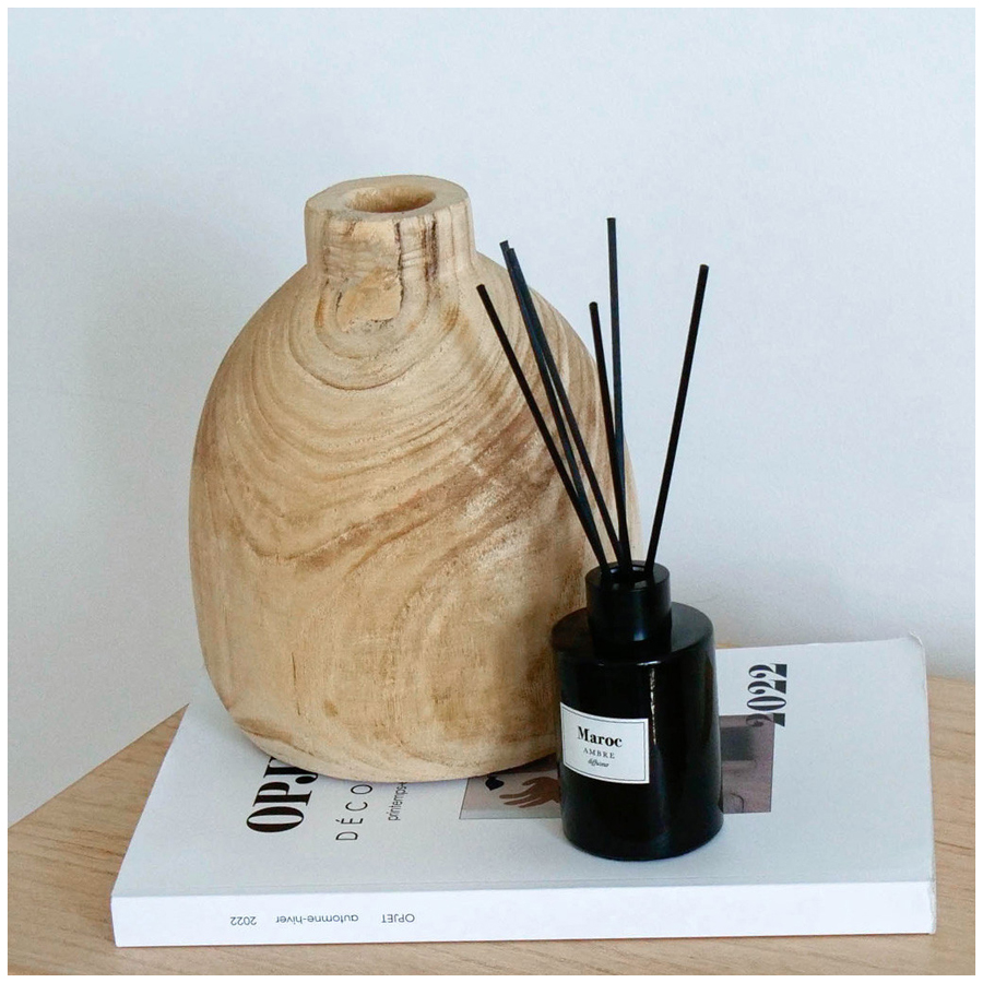 AYA - Vase en bois naturel 15XH21cm