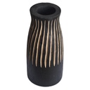 AYA - Vase en bois primitif ligne noir 12,5XH27cm