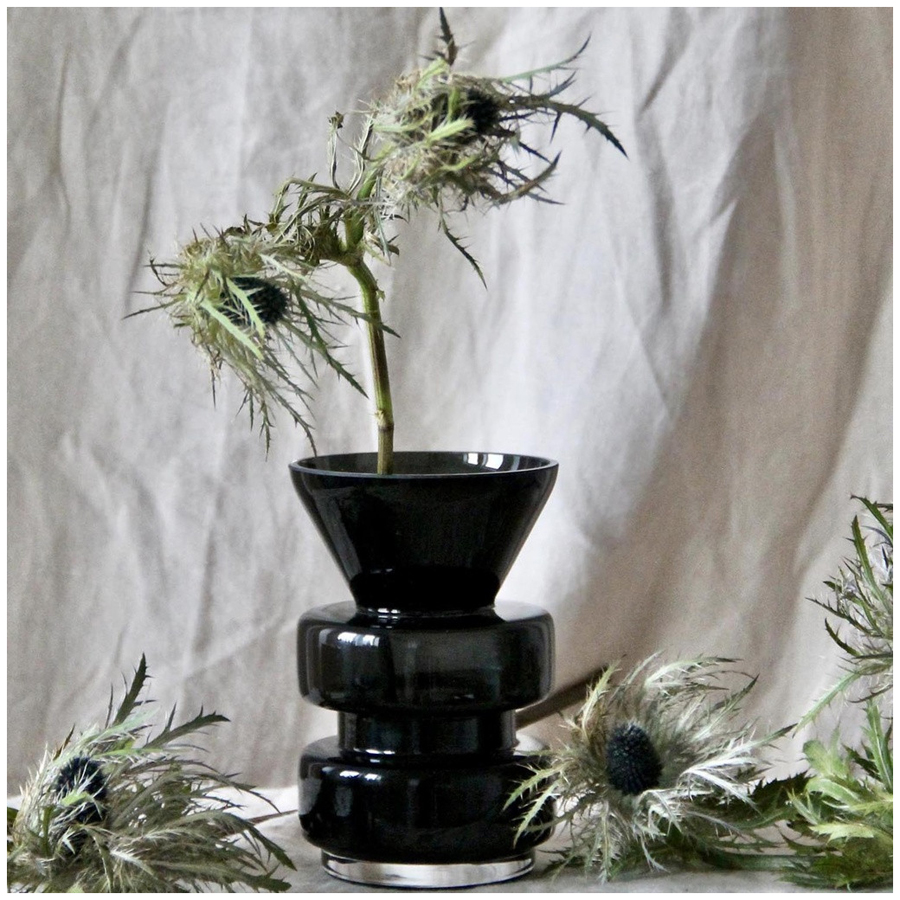 Enton Vase noir D9 H14cm