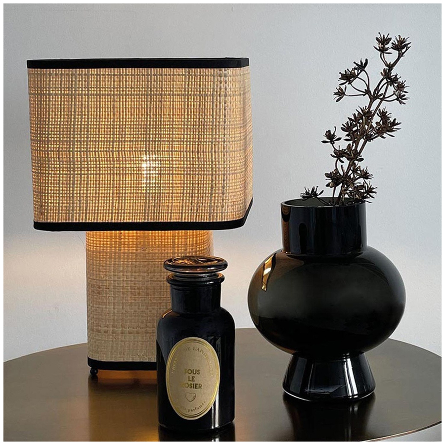PINO - Vase rond en verre noir, idéal pour une ambiance chaleureuse, Dakar Sénégal