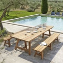 Grande table extérieure en bois massif L300 - Dakar, Sénégal