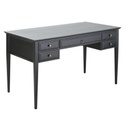 CAMBRONNE - Bureau 5 tiroirs noir mat