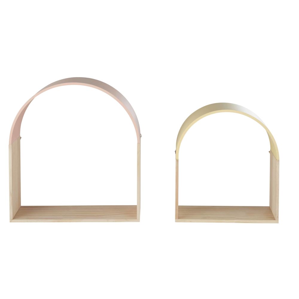 Étagères Wynwood, lot de 2 en jaune et rose, parfaites pour une décoration contemporaine, disponible à Dakar, Sénégal