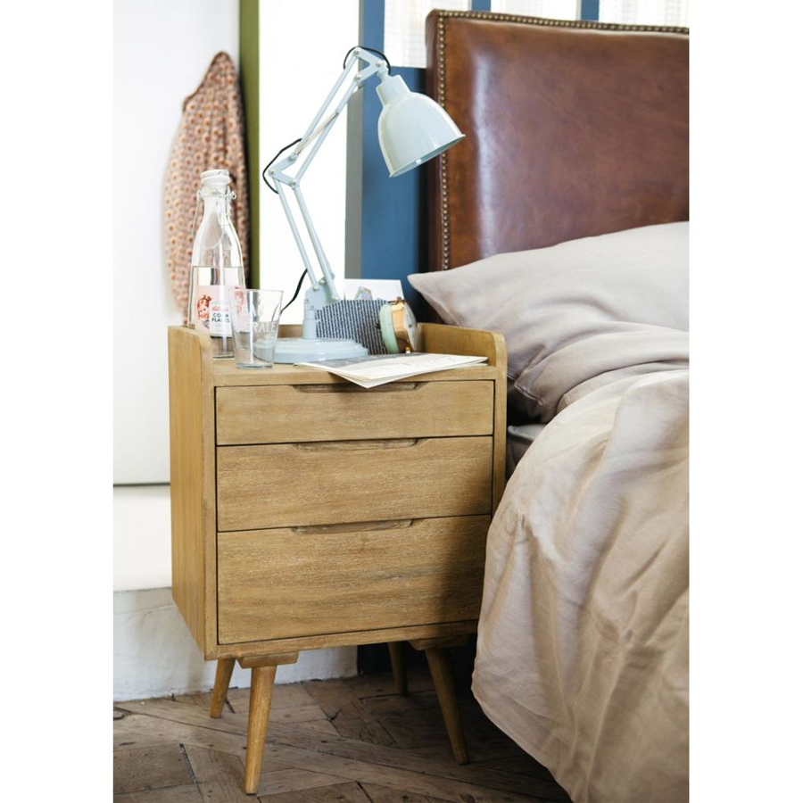 Chevet en bois massif style rétro avec rangements - Dakar, Sénégal