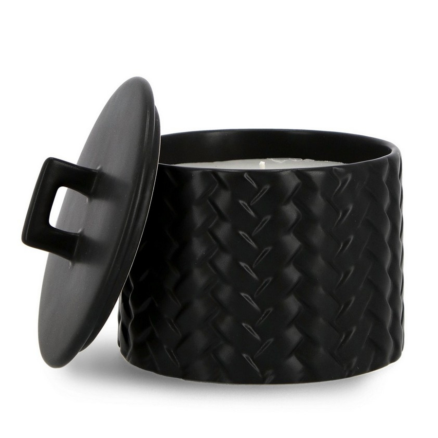 Bougie TWINE en céramique noire, design raffiné et moderne, Dakar Sénégal