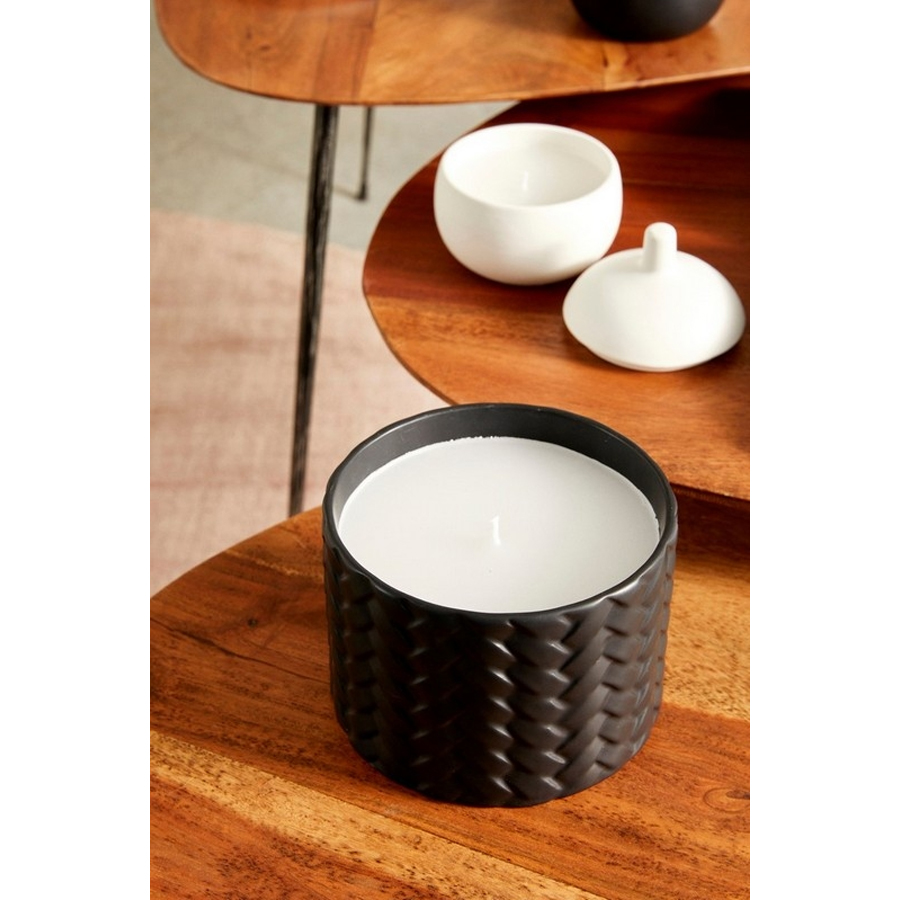 Bougie en céramique noire TWINE, accessoire décoratif élégant, Dakar Sénégal