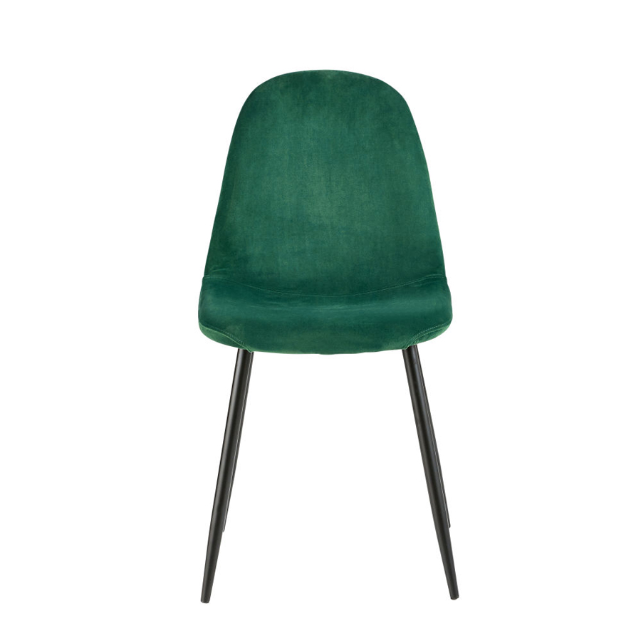 CLYDE - Chaise style scandinave en velours vert sapin