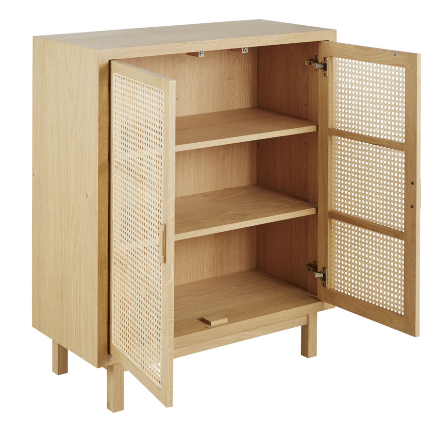 CANOPY - Cabinet de rangement 2 portes cannage en rotin