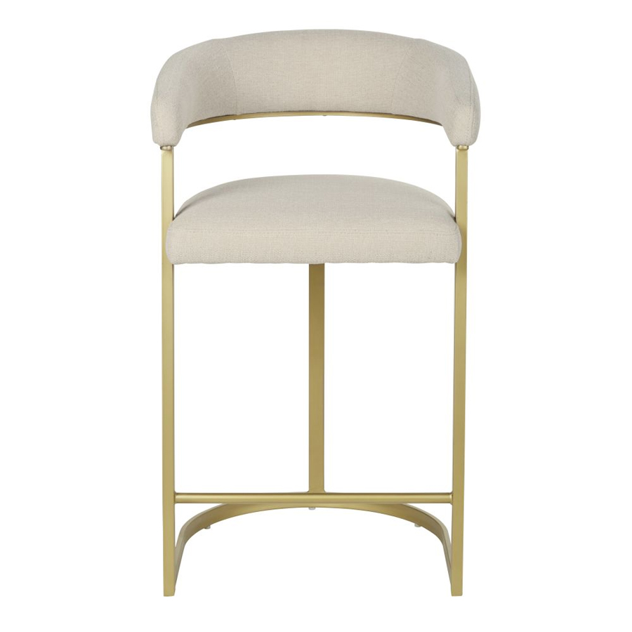 Chaise Warren pour îlot central, revêtement beige et structure dorée, disponible à Dakar, Sénégal