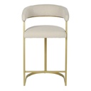 Chaise Warren pour îlot central, revêtement beige et structure dorée, disponible à Dakar, Sénégal