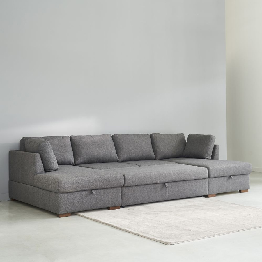 Canapé 7 places Times square en tissu gris avec style contemporain, Dakar Sénègal