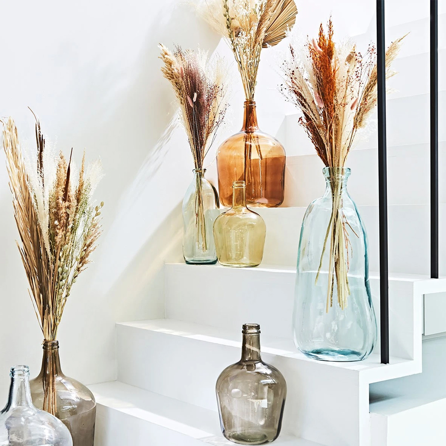 SIMPLICITY - Vase en verre transparent marron ambre H51cm