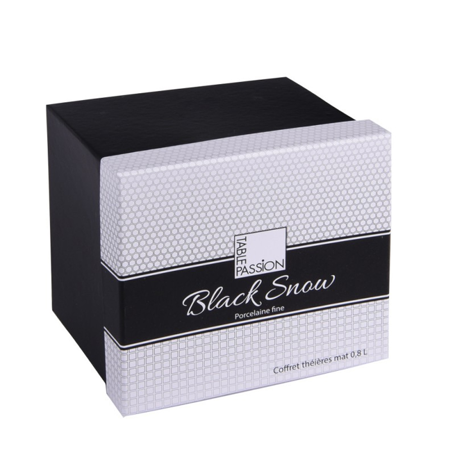 Boîte d'emballage du coffret théière Snow noir mat, en porcelaine fine, capacité 0,8 L - Dakar, Sénégal