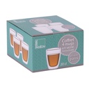 Coffret de 4 mugs en verre borosilicate à double paroi de 20 cl, marque Table Passion - Dakar, Sénégal.