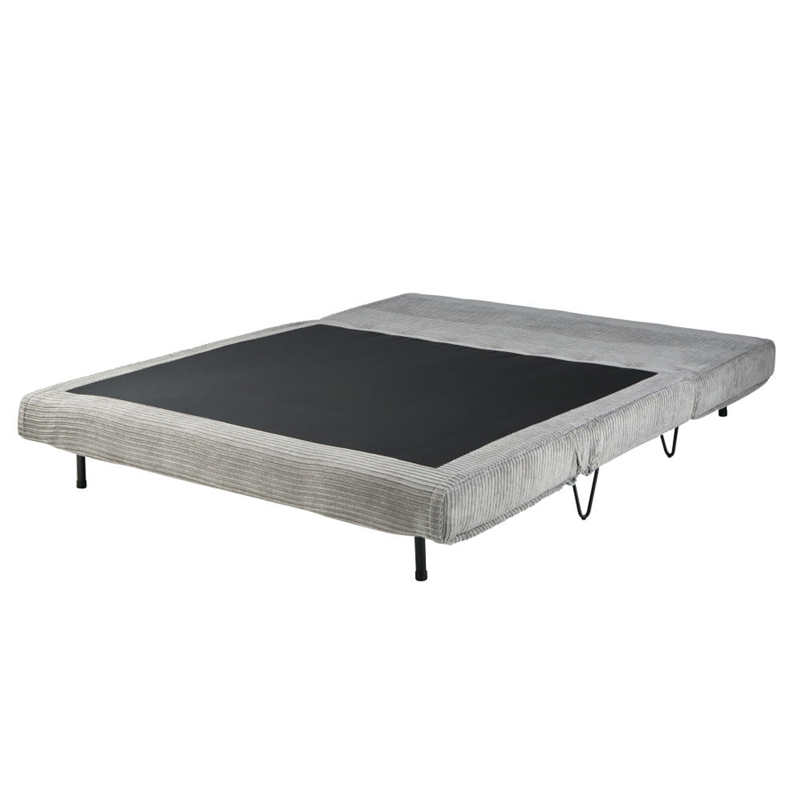 NIO - Banquette convertible 2 places en velours gris clair