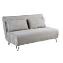 NIO - Banquette convertible 2 places en velours gris clair