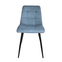 Chaise Alice en tissu bleu jean vue de face - Dakar, Sénégal.