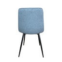 Chaise Alice en tissu bleu jean vue de dos - Élégance et modernité.