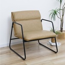 Fauteuil EVA en Simili Cuir Crème avec Base Métallique pour Salon Vintage à Dakar, Sénégal