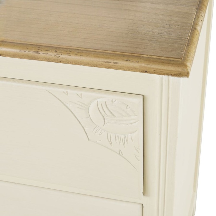 AIMEE - Cabinet de rangement 4 tiroirs blanc cassé