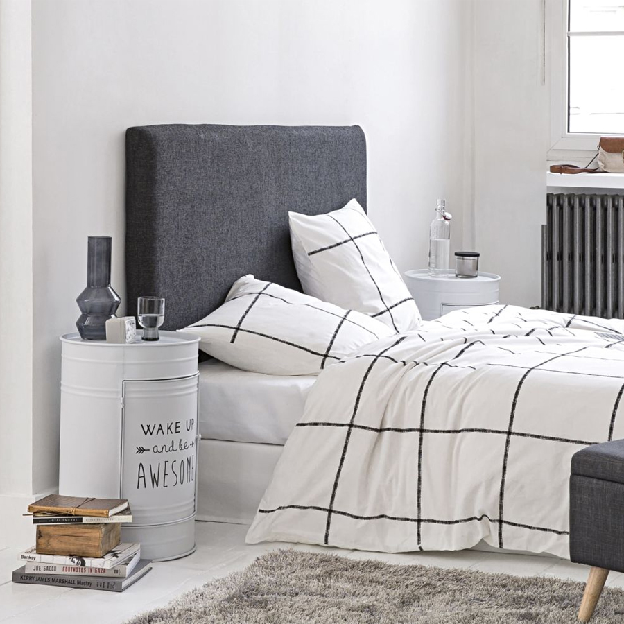 MORPHEE - Housse tête de lit 160 cm en lin gris foncé, design élégant, Dakar Sénégal