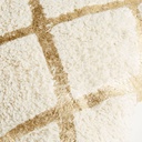 JACALA - Coussin en coton blanc motifs graphiques dorés 40x60