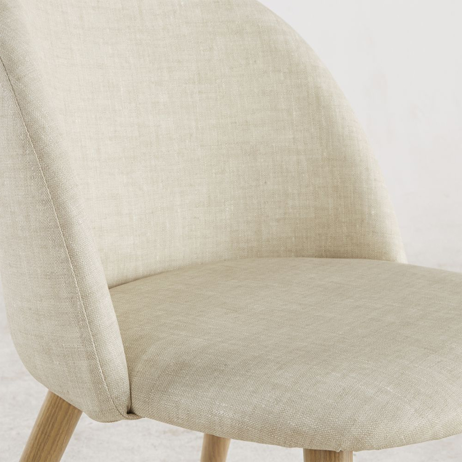MAURICETTE BUSINESS - Chaise professionnelle vintage beige chiné et métal imitation chêne