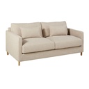 JULIAN - Canapé convertible 3 places beige, matelas 14 cm