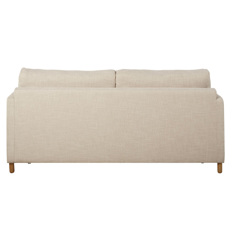 JULIAN - Canapé convertible 3 places beige, matelas 14 cm