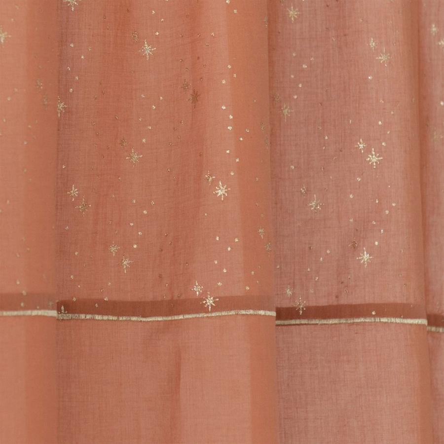 OKSANA - Rideau à pattes en coton biologique rouge brique 110x250