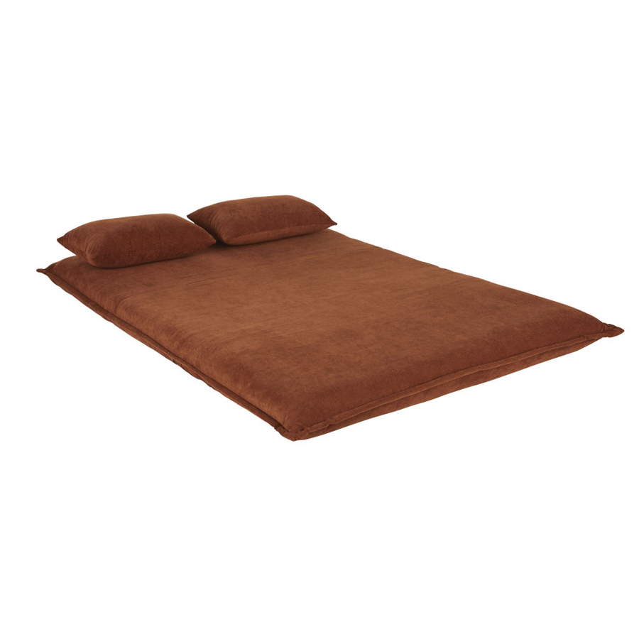 Canapé clic-clac Hallen , 2 places en velours tricoté orange, design élégant et pratique, disponible à Dakar, Sénégal