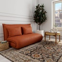 Canapé convertible Hallen , style rétro chic en velours tricoté orange, 2 places compacts, à Dakar, Sénégal
