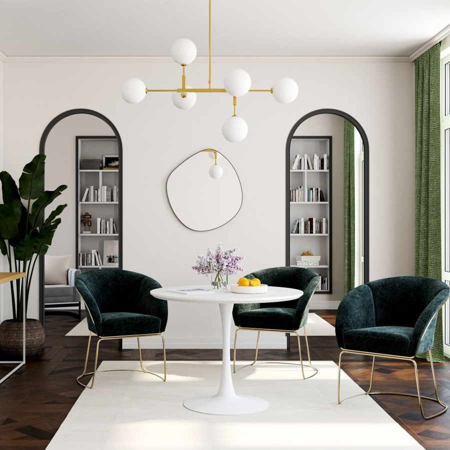 Table Circle blanche, design moderne pour salle à manger, Dakar, Sénégal