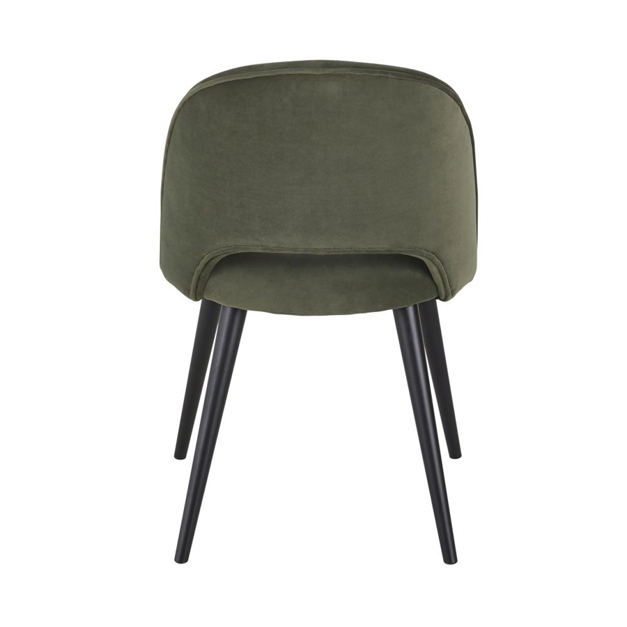 SYSTER - Chaise en velours vert kaki