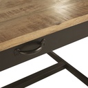 Table à manger Alfred en manguier et métal gris anthracite 8/12 personnes L200/280