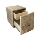 Table de chevet ELEGANT, 2 tiroirs en velours beige avec structure robuste, Dakar Sénégal